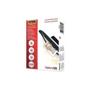 Fellowes A6 laminating pouches, 125 mic, 100 pieces