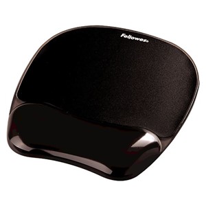 Fellowes Crystal Gel Mouse Pad /Wrist Rest, Black