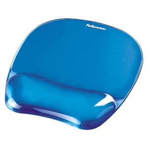 Fellowes Crystal Gel Mouse Pad /Wrist Rest, Blue
