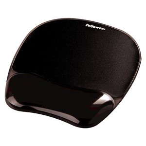 Fellowes CRYSTAL mouse and wrist pad gel, black