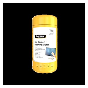Fellowes wipes in a case for cleaning all types of screens, 100 pieces