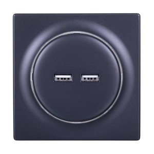 Fibaro FGWU-021-8 socket-outlet 2x USB Black