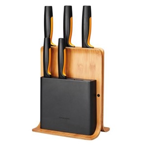 Fiskars 1057552 knife block Slot knife block Bamboo, Plastic, Stainless steel Wood