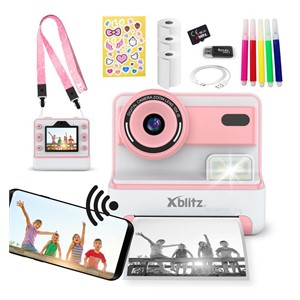 FLASH PINK INSTANT CAMERA WITH THERMAL PRINTER FOR CHILDREN