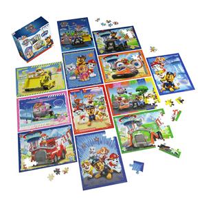 Games PAW Patrol, 12-Puzzle Pack 24-Piece 48-Piece 100-Piece Kids Puzzles Chase Marshall Skye Everest Rubble Zuma Rocky, for Preschoolers Ages 4 and up 5