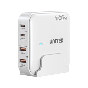 GaN network charger - Unitek P1229AWH01-EU | 100W 2x USB-C 2x USB-A
