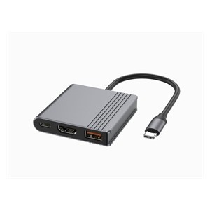Gembird A-CM-COMBO3-05 USB Type-C 3-in-1 multi-port adapter (USB port + HDMI + USB-C video), space grey