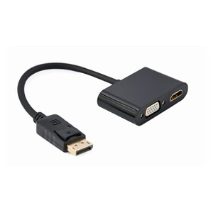 Gembird A-DPM-HDMIFVGAF-01 DisplayPort male to HDMI female + VGA female adapter cable, black