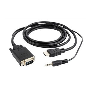 Gembird A-HDMI-VGA-03-10 video cable adapter 3 m HDMI + 3.5mm VGA (D-Sub) Black