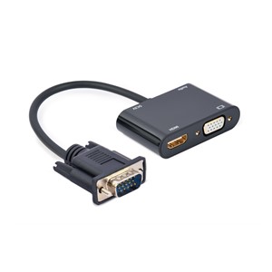 Gembird A-VGA-HDMI-02 video cable adapter 0.15 m HDMI + VGA (D-Sub) VGA (D-Sub) Black