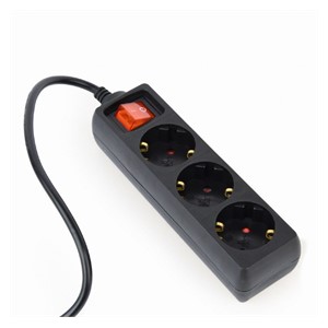 Gembird EG-PSU3-01 power extension 0.6 m 3 AC outlet(s) Indoor Black