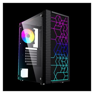Gembird Fornax 2500 ARGB Gaming ATX computer case, Midi Tower, backlight, Black