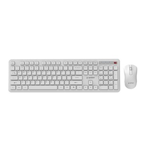 Gembird KBS-WPS-01 Slim Pro Business wireless desktop set, white, US layout
