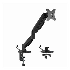 Gembird MA-DA1U-01 Adjustable desk display mounting arm with USB ports, 17”-32”, black