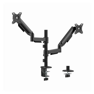 Gembird MA-DA2P-02 Adjustable desk 2-display mounting arm, 17”-32”, black