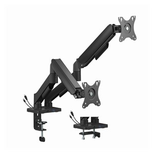 Gembird MA-DA2U-01 Adjustable desk 2-display mounting arm with USB ports, 17”-32”, black