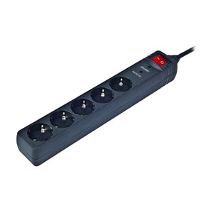 Gembird SPG5-C-10 surge protector Black 5 AC outlet(s) 250 V 3 m