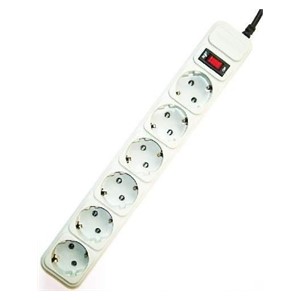 Gembird SPG6-B-10C Surge protector, 6 Schuko sockets, 3m, grey