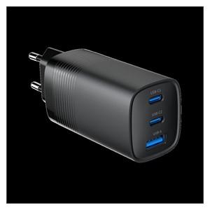 Gembird TA-UC-PDQC65-01-BK mobile device charger Universal Black AC Fast charging Indoor