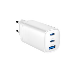 Gembird TA-UC-PDQC65-01-W 3-port 65 W GaN USB PowerDelivery fast charger, white