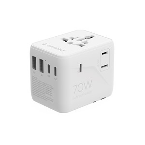 Gembird TPA-2A3C70-01-W Universal travel power adapter, 70 W, white