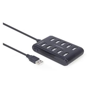 Gembird UHB-U2P10P-01 10-port USB 2.0 hub, black