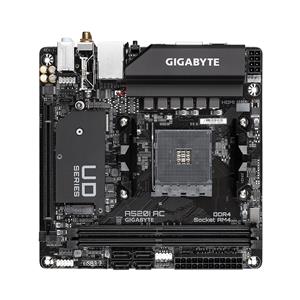 GIGABYTE A520I AC Motherboard - Supports AMD Ryzen 5000 Series AM4 CPUs, 6 Phases Digital VRM, up to 5300MHz DDR4 (OC), 1xPCIe 3.0 M.2, WIFI, GbE LAN, USB 3.2 Gen1 5