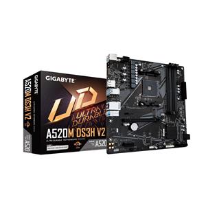 GIGABYTE A520M DS3H V2 Motherboard - Supports AMD Ryzen 5000 Series AM4 CPUs, up to 4733MHz DDR4 (OC), PCIe 3.0 x16, GbE LAN, USB 3.2 Gen 1