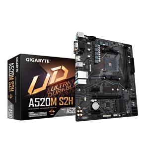 GIGABYTE A520M S2H Motherboard - Supports AMD Ryzen 5000 Series AM4 CPUs, 4+3 Phases Pure Digital VRM, up to 5100MHz DDR4 (OC), PCIe 3.0 x4 M.2, GbE LAN, USB 3.2 Gen 1