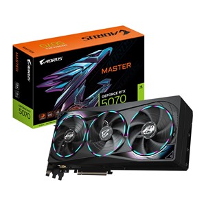 GIGABYTE AORUS GeForce RTX 5070 MASTER 12G Graphics Card - 12GB GDDR7, 192bit, PCI-E 5.0, 2715 MHz Core Clock, 3 x DP 2.1a, 1 x HDMI 2.1b, NVIDIA DLSS 4, GV-N5070AORUS M-12GD