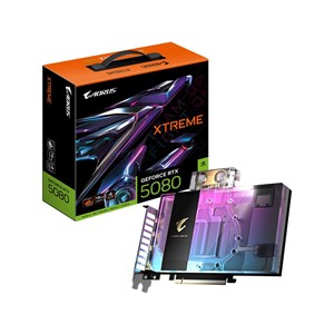 GIGABYTE AORUS GeForce RTX 5080 XTREME WATERFORCE WB 16G Graphics Card - 16GB GDDR7, 256bit, PCI-E 5.0, 2805MHz Core Clock, 3 x DP 2.1a, 1 x HDMI 2.1b, NVIDIA DLSS 4, GV-N5080AORUSX WB-16GD