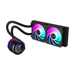 GIGABYTE AORUS WATERFORCE X II 240 AIO Liquid CPU Cooler - 2x120mm ARGB Fans, full-color LCD, DAISY-CHAIN, Intel LGA 1851 and AMD AM5 Compatible