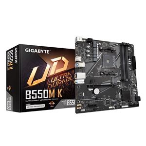 Gigabyte B550M K Motherboard - Supports AMD Ryzen 5000 Series AM4 CPUs, up to 4733MHz DDR4 (OC), 2xPCIe 3.0 M.2, GbE LAN, USB 3.2 Gen1 2