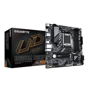 GIGABYTE B650M D3HP Motherboard - AMD Ryzen 9000 Series CPUs, 5+2+2 Phases VRM, up to 7600MHz DDR5 (OC), 2xPCIe 4.0 M.2, 2.5GbE LAN, USB 3.2 Gen 1