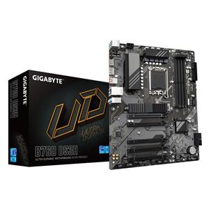 Gigabyte B760 DS3H Motherboard - Supports Intel Core 14th Gen CPUs, 8+2+1 Phases Digital VRM, up to 7600MHz DDR5 (OC), 2xPCIe 4.0 M.2, GbE LAN, USB 3.2 Gen 2