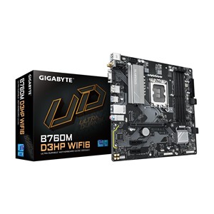GIGABYTE B760M D3HP WIFI6 Motherboard - Supports Intel Core 14th Gen CPUs, 4+1+1 Phases Digital VRM, up to 5600MHz DDR5, 2xPCIe 4.0 M.2, Wi-Fi 6, GbE LAN, USB 3.2 Gen1