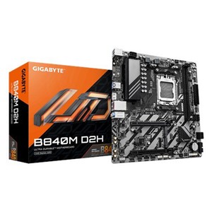 GIGABYTE B840M D2H Motherboard - AMD Ryzen 9000 CPUs, 5+2+2 Phases VRM, up to 7600MHz DDR5, 1xPCIe 4.0 + 1xPCIe 3.0 M.2, 2.5GbE LAN, USB 3.2 Gen 1