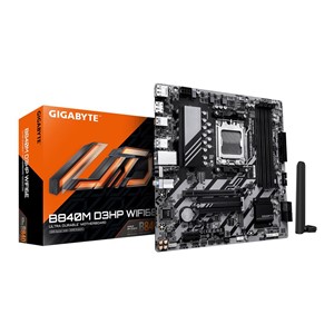 GIGABYTE B840M D3HP WIFI6E Motherboard - AMD Ryzen 9000 CPUs, 8+2+2 Phases VRM, up to 8200MHz DDR5(O.C), 2xPCIe 4.0 M.2, Wi-Fi 6E, 1GbE LAN, USB 3.2 Gen 2