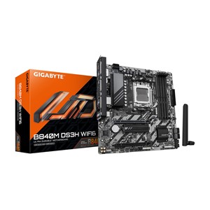 GIGABYTE B840M DS3H WIFI6 Motherboard - AMD Ryzen 9000 CPUs, 8+2+2 Phases VRM, up to 8200MHz DDR5, 2xPCIe 4.0 M.2, Wi-Fi 6, 2.5GbE LAN, USB 3.2 Gen 1