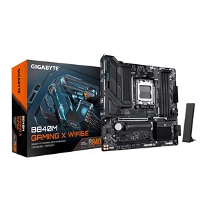 GIGABYTE B840M GAMING X WIFI6E Motherboard - AMD Ryzen 9000 CPUs, 8+2+2 Phases VRM, up to 8200MHz DDR5(O.C), 2xPCIe 4.0 M.2, Wi-Fi 6E, 2.5GbE LAN, USB 3.2 Gen 1