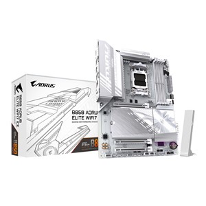 GIGABYTE B850 AORUS ELITE WIFI7 ICE Motherboard - AMD Ryzen 9000 Series CPUs, 12+2+1 Phases Digital VRM, up to 8200MHz DDR5 (OC), 1xPCIe 5.0 + 2xPCIe 4.0 M.2, 2.5 LAN, WIFI 7, USB 3.2 Gen 2x2