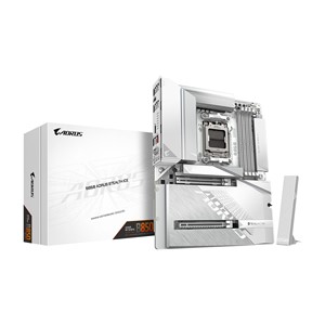 GIGABYTE B850 AORUS STEALTH ICE Motherboard - AMD Ryzen 9000 Series CPUs, 14+2+2 Phases Digital VRM, up to 8200MHz DDR5 (OC), 2xPCIe 5.0 + 2xPCIe 4.0 M.2, WIFI 7, 5 GbE LAN, USB 3.2 Gen 2