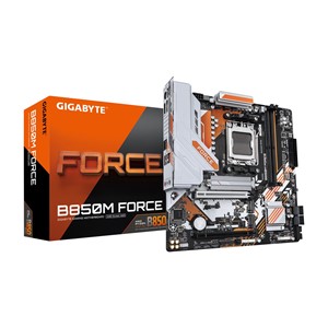 GIGABYTE B850M FORCE Motherboard - AMD Ryzen 9000 Series CPUs, 8+2+2 Phases Digital VRM, up to 9600MHz DDR5 (OC), 1xPCIe 5.0 + 2xPCIe 4.0 M.2, 2.5 GbE LAN, USB 3.2 Gen 2