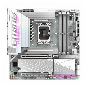 GIGABYTE B860M AORUS ELITE WF6E ICE Motherboard - Intel Core Ultra Series CPUs, 12+1+2+1 Phases VRM, up to 9200MHz DDR5, 1xPCIe 5.0 + 2xPCIe 4.0 M.2, 2.5GbE LAN, WIFI 6E, USB 4