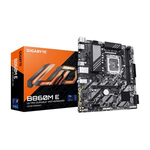 GIGABYTE B860M E Motherboard - Intel Core Ultra Series CPUs, 4+1+2 Phases VRM, up to 8800MHz DDR5 (O.C), 2xPCIe 4.0 M.2, 1GbE LAN, USB 3.2 Gen 1