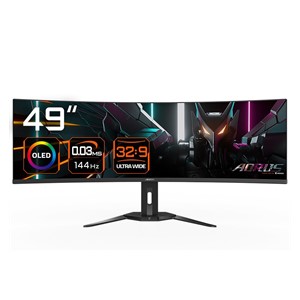 GIGABYTE CO49DQ OLED Curved Gaming Monitor - 5120x1440(DQHD), 1800R, 144Hz, 0.03ms, KVM, FreeSync Premium Pro, HDMI 2.1