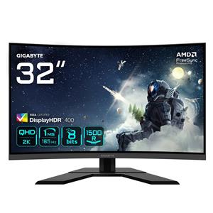 Gigabyte | G32QC A | 31.5 " | VA | QHD | 2?560 x 1440 pixels | Warranty 36 month(s) | 1 ms | 350 cd/m2 | Black | HDMI ports quantity 2 | 165 Hz 2