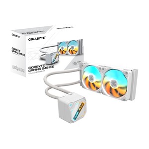 GIGABYTE GAMING 240 ICE Liquid CPU Cooler- 2x120mm ARGB Fans, slide-in interlocking mechanism, DAISY-CHAIN, Intel LGA 1851 and AMD AM5 Compatible