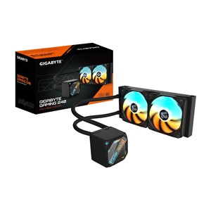 GIGABYTE GAMING 240 Liquid CPU Cooler- 2x120mm ARGB Fans, slide-in interlocking mechanism, DAISY-CHAIN, Intel LGA 1851 and AMD AM5 Compatible