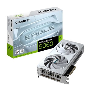 GIGABYTE GeForce RTX 5060 EAGLE OC ICE 8G Graphics Card - 8GB GDDR7, 128bit, PCI-E 5.0, 2550 MHz Core Clock, 3 x DisplayPort, 1 x HDMI, GV-N5060EAGLEOC ICE-8GD